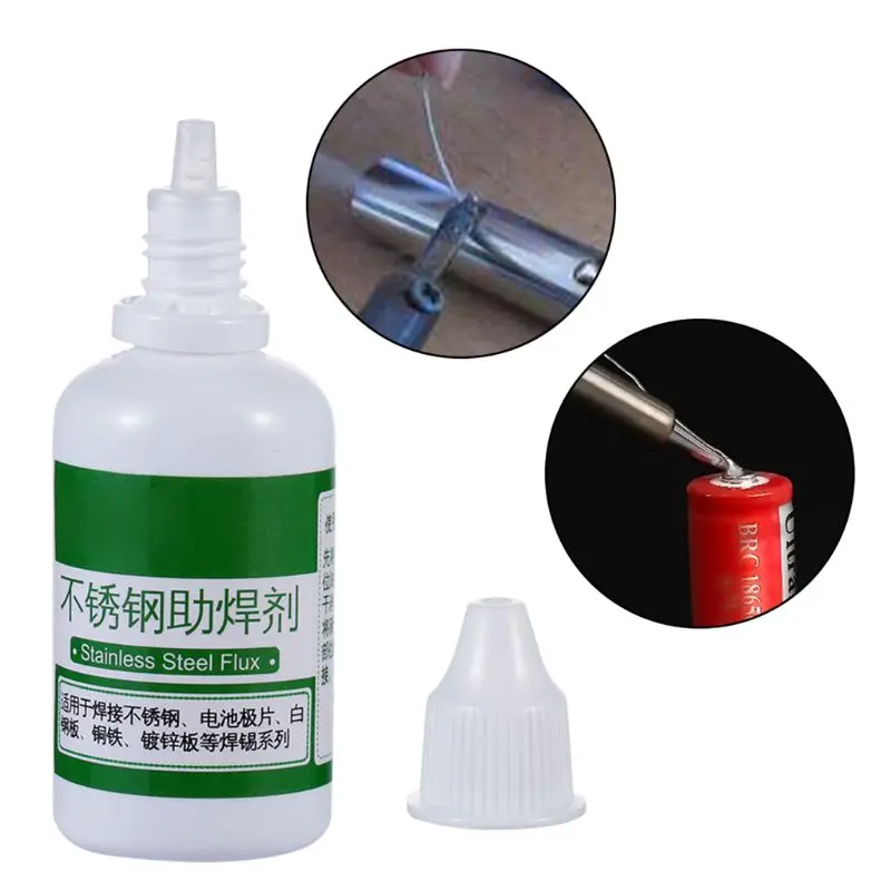 

Powerful Rosin Soldering Agent No-clean Flux Stainless Steel White Steel Plate Iron 18650 Battery Welding Water Liquid Flux