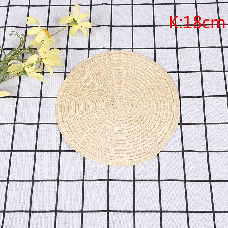 bright yellow 18cm Круглая тканевая салфетка под приборы настольная простая стильная столовая салфетка Нескользящая теплая прочная подставка подушка кухонные вечерние украшения - Цвет: bright yellow 18cm