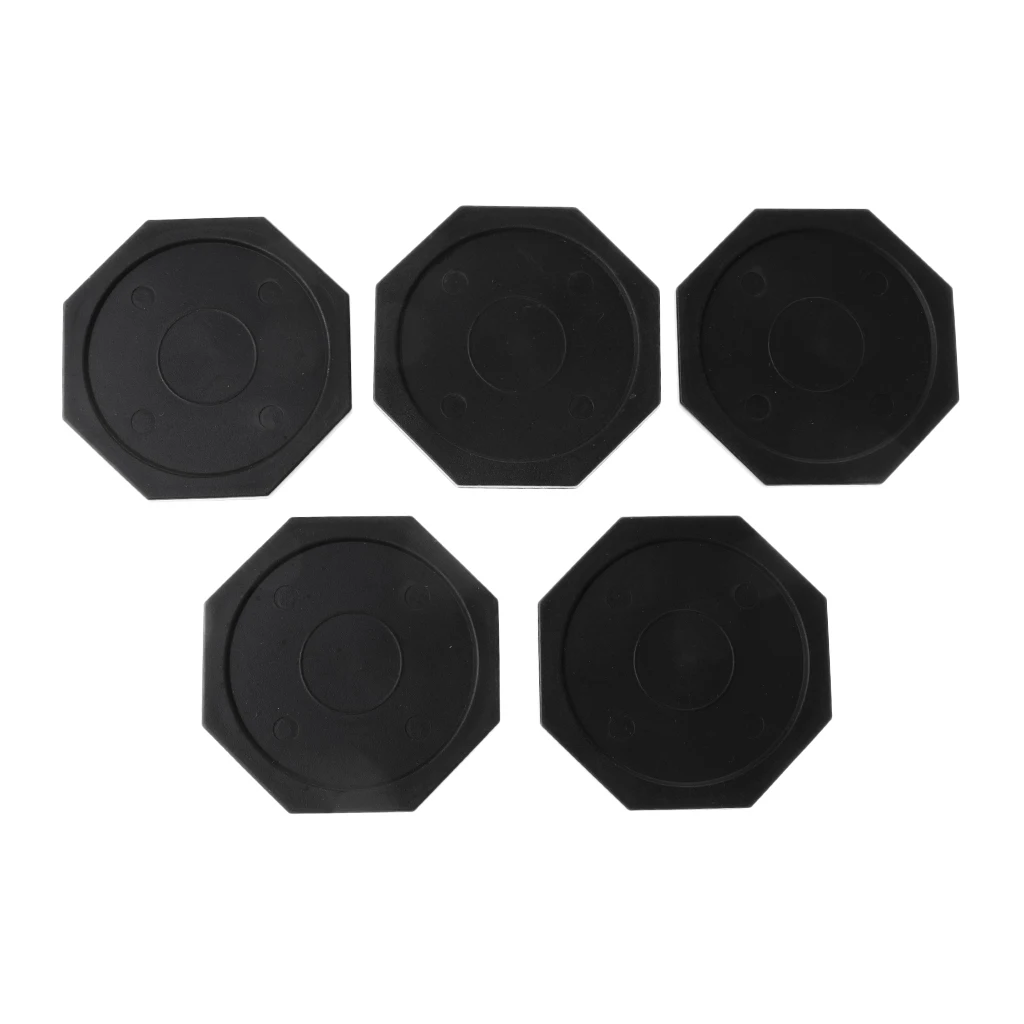 

5 Pieces 2.5" Black Plastic Air Hockey Pucks (Octagon) For Game Tables, Equipment, Accessories