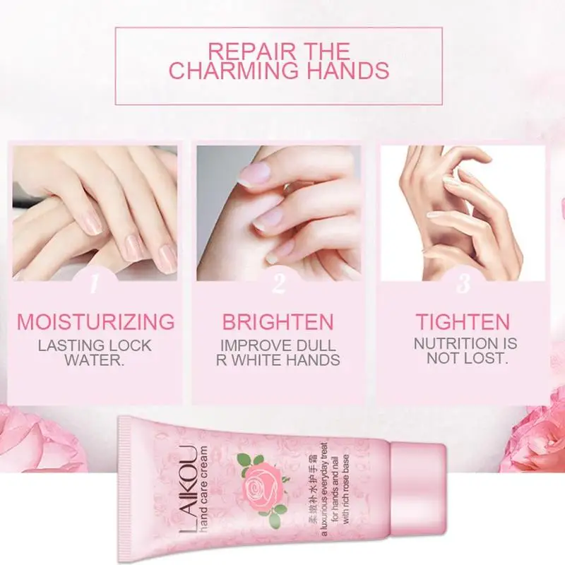 

60ml Rose Hand Cream Moisturizing Repair Nourishing Hand Anti-cracking Anti-dryness Whitening Rose Essential Oil Hand Cream