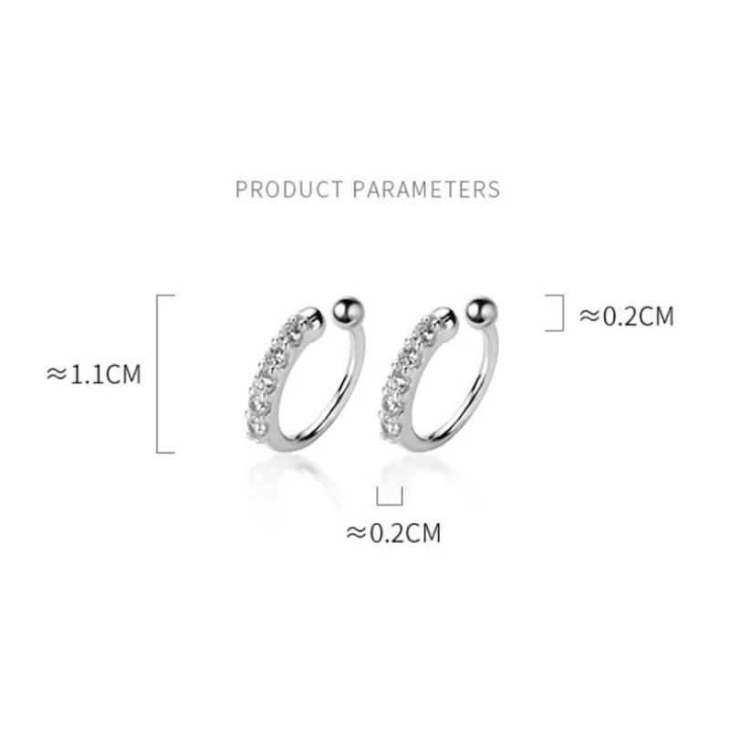 

Simple Earcuff Tasteful Zircon Clip On Earrings For Women 925 Sterling Silver Ear Cuff Jewelry For Girl pendientes mujer A30