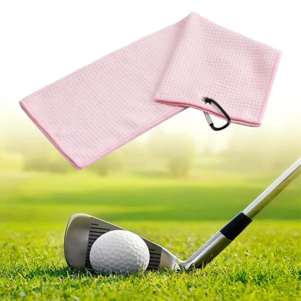 

Microfiber golf towel Multi-color waffle pattern with hook Quick-drying comfortable soft towel Outdoor fitness sports equipment
