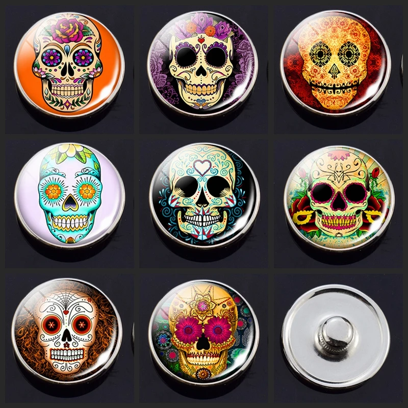 Mexicanskull 16 мм стекло кнопки с кабошоном ювелирные подвески в виде одежды