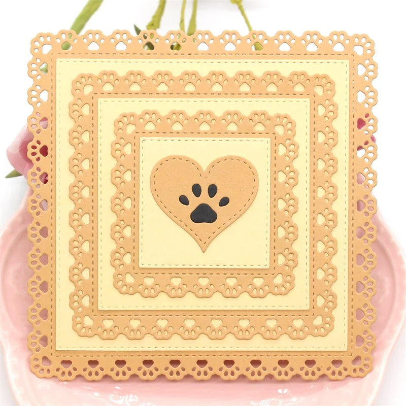 Трафареты YPP для высечки лап декоративные штампы в квадратной рамке скрапбукинга