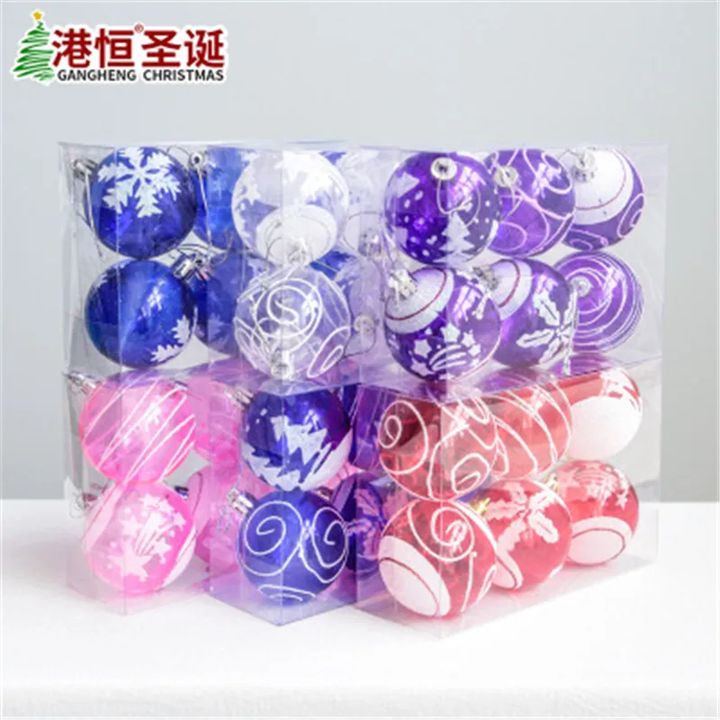 

6cm Transparent Painted Christmas Balls Colored Christmas Tree Ornaments Ball xmas Decorations Hanging Tree Pendants