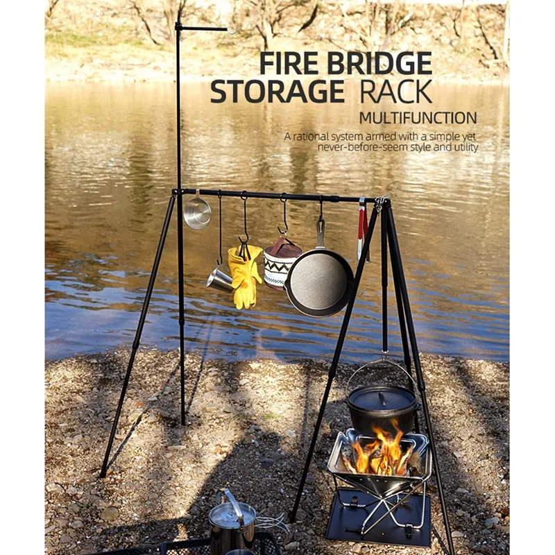 

Camping Shelf Hanger Hanging Rack Multi Tools Outdoor Camping Triangular Rack Portable Camping Equipment