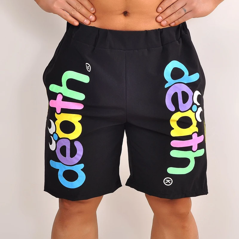 

2021 New Summer Fitness Running Sports Men's Shorts Loose Stretch Fashion Trend Letterprint Casual Simple Midwaist 5