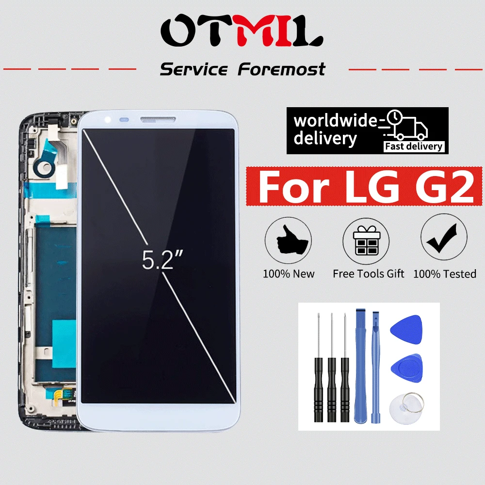 5 2 &quotOTMIL для LG G2 ЖК дисплей сенсорный экран с рамкой дигитайзер Дисплей D800 D801 D802 D805