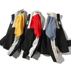 Мужская куртка на молнии, ветровка с надписью, верхняя одежда в стиле хип-хоп, размера плюс