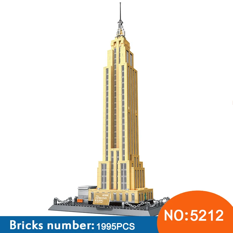 WANGE 5212 строительные блоки Всемирно известная архитектурная серия Empire State Building of