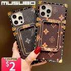 Musubo брендовый чехол для iPhone 13 Pro Max 12 Mini 11, роскошный кожаный чехол-подставка для iPhone XR Xs Max 8 Plus 6s, Fundas Coque для девочек