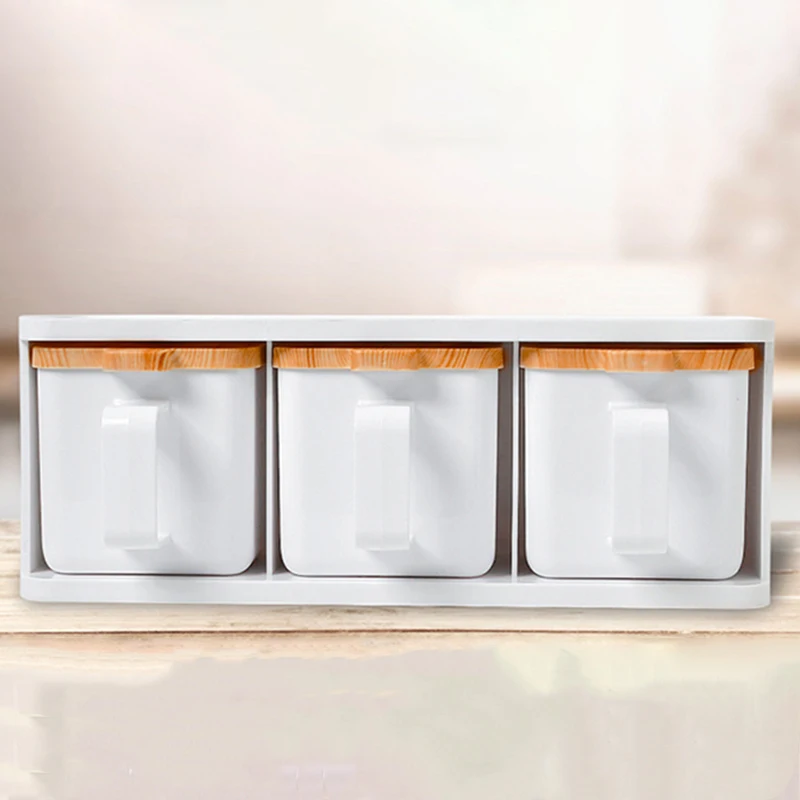 Spice Jar Seasoning Box Plastic Salt Pepper Kitchen Cumin Powder Storage Bottle Clear Transparent Rack Condiment Set Tools | Дом и сад
