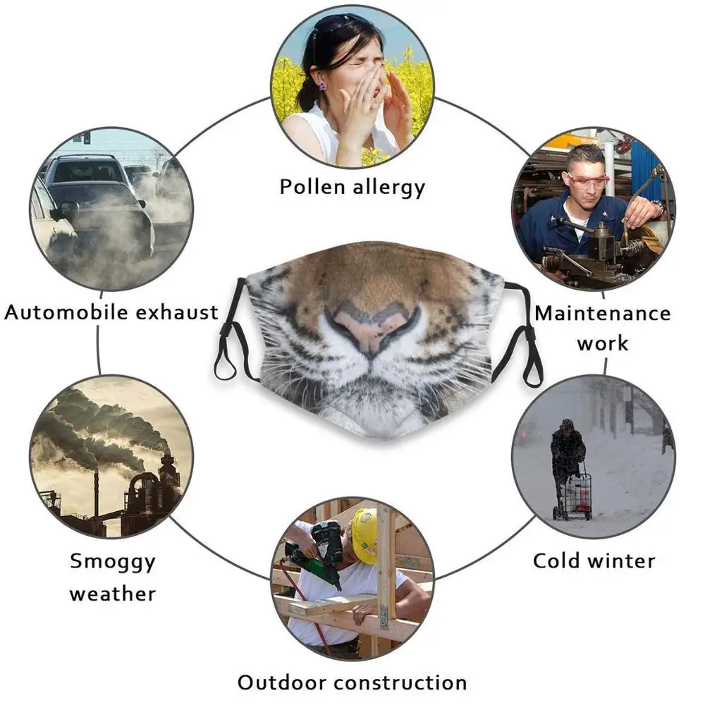 

Tiger Face Mask Fashion Protective Masks Tiger Tiger Big Cat Tiger King Nature Jungle Animals Animal Tiger Stripes Cats Nature
