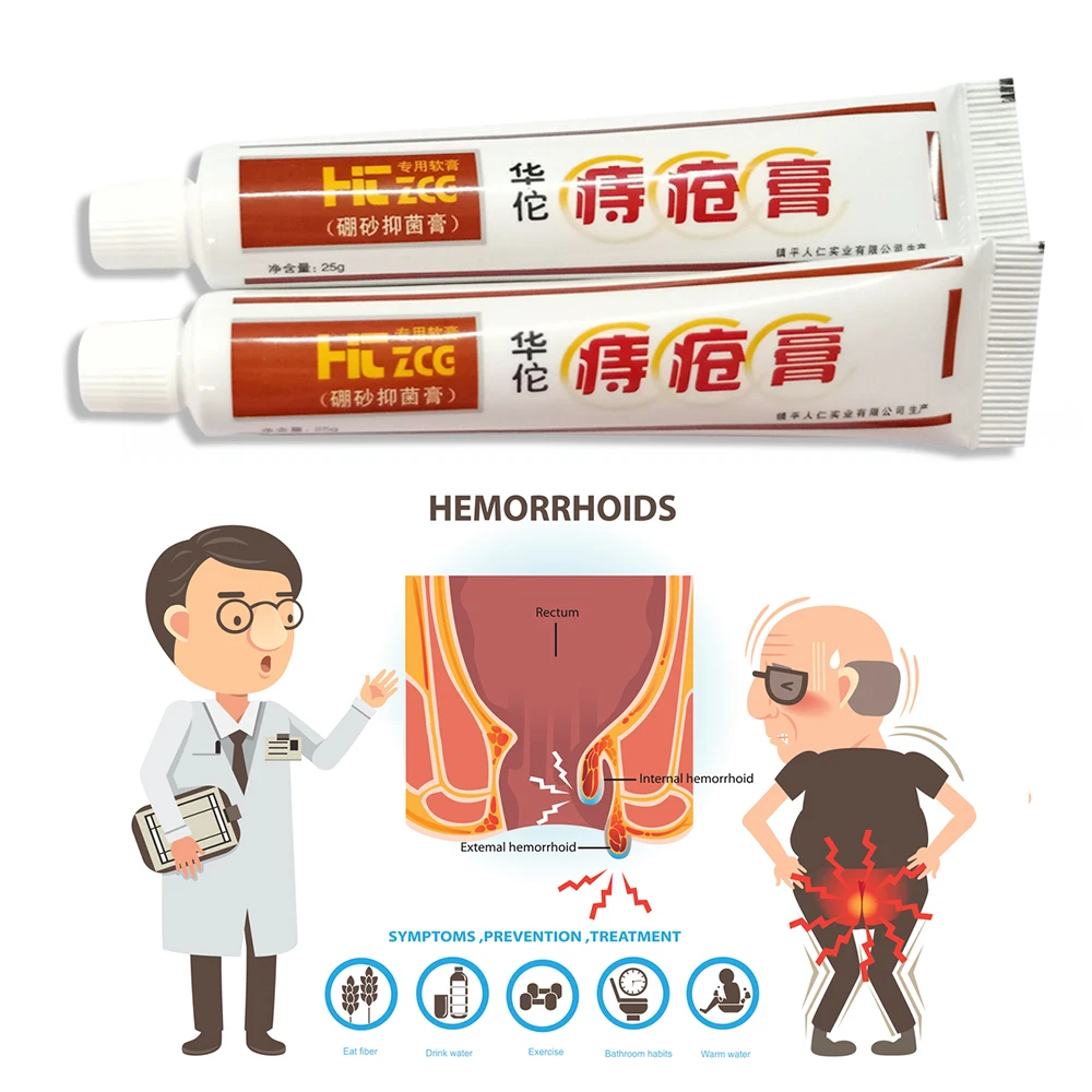 

25g Hua Tuo Hemorrhoids Ointment Plant Herbal Materials Powerful Hemorrhoids Cream Internal Hemorrhoids Piles External Anal