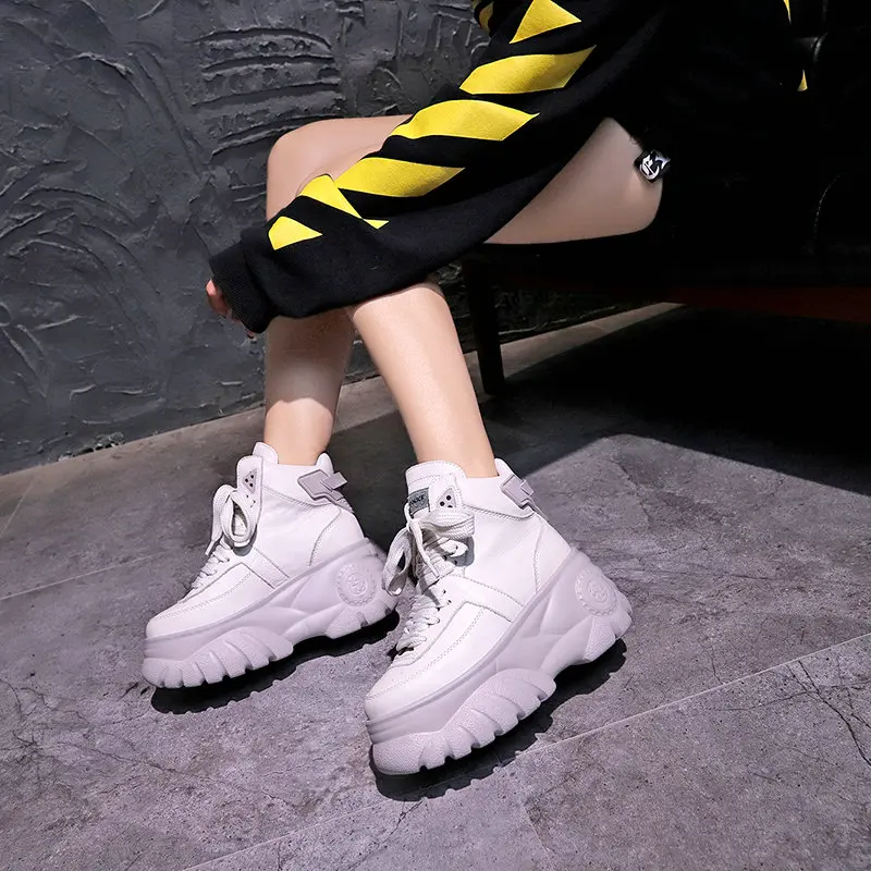 2020 Новое поступление женские высокие кроссовки на платформе модные повседневные