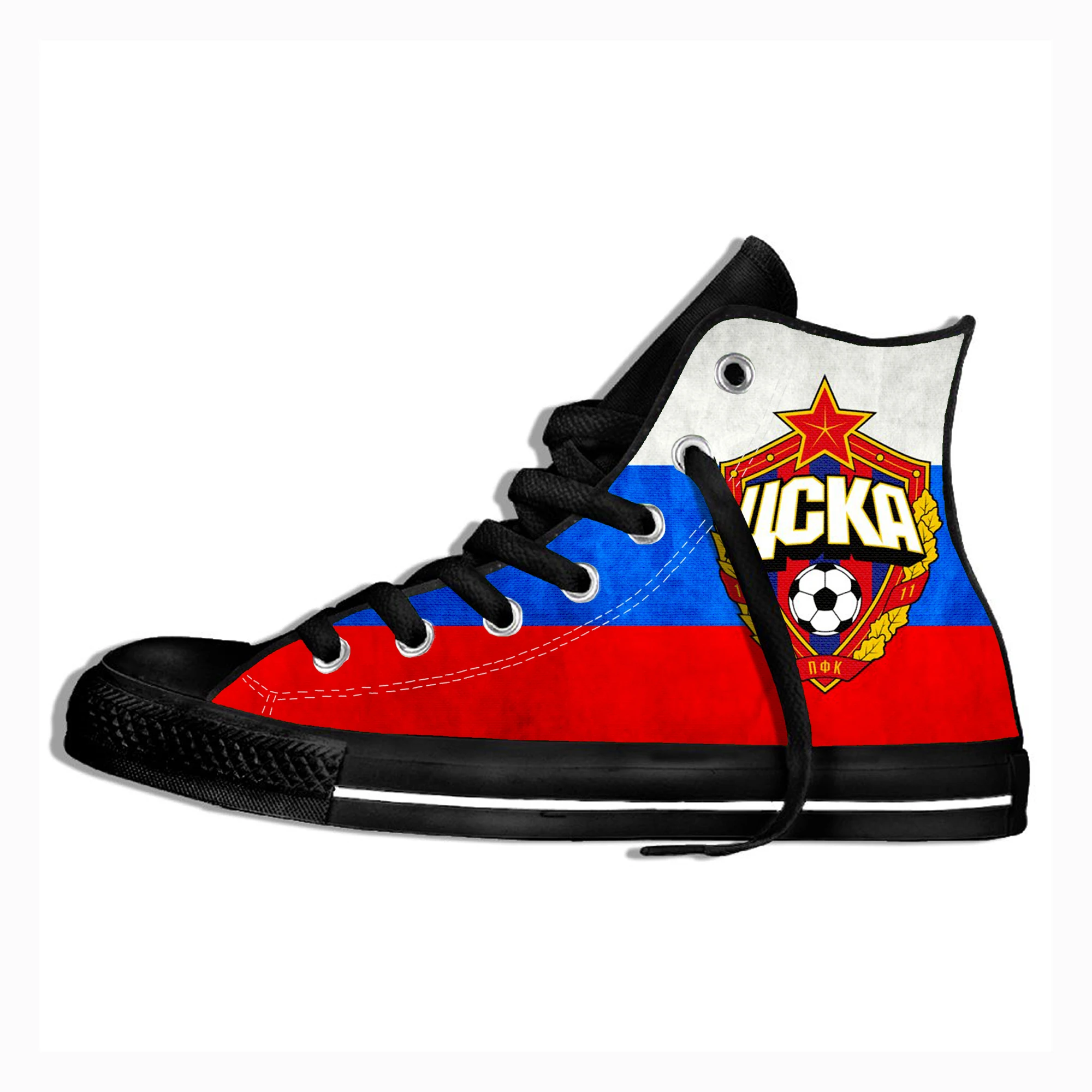 

CSKA Men Women Vulcanize Shoes Canvas Casual Vulcanize 2021 Summer High Top Walking Flats Running Sport Sneakers Moscow