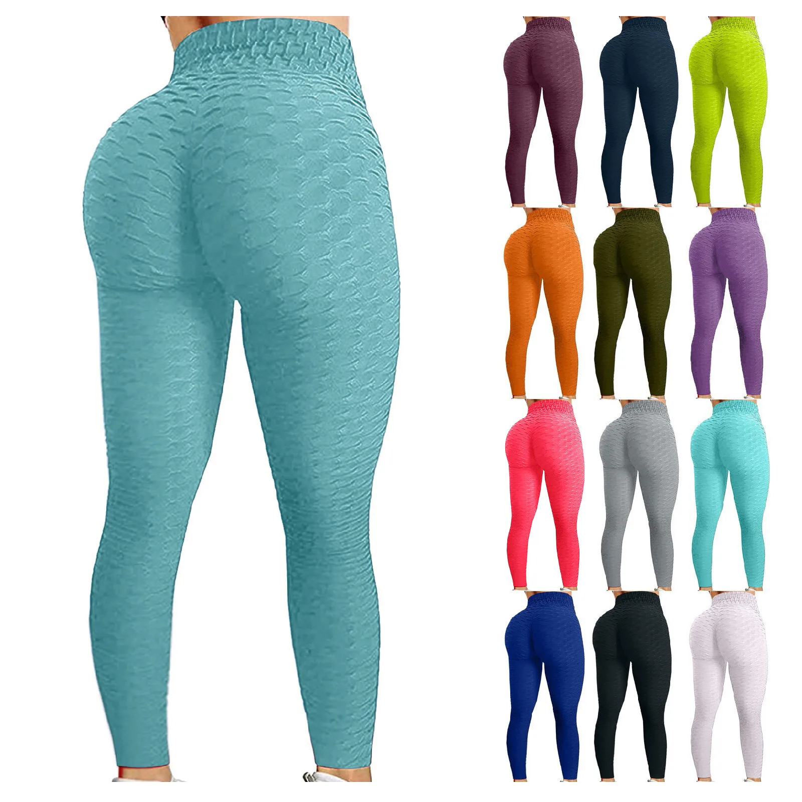 

Butt Lifting Anti Cellulite Leggings For Women High Waisted Yoga Pants Workout Tummy Control Sport Tights Fitness Hot 2022