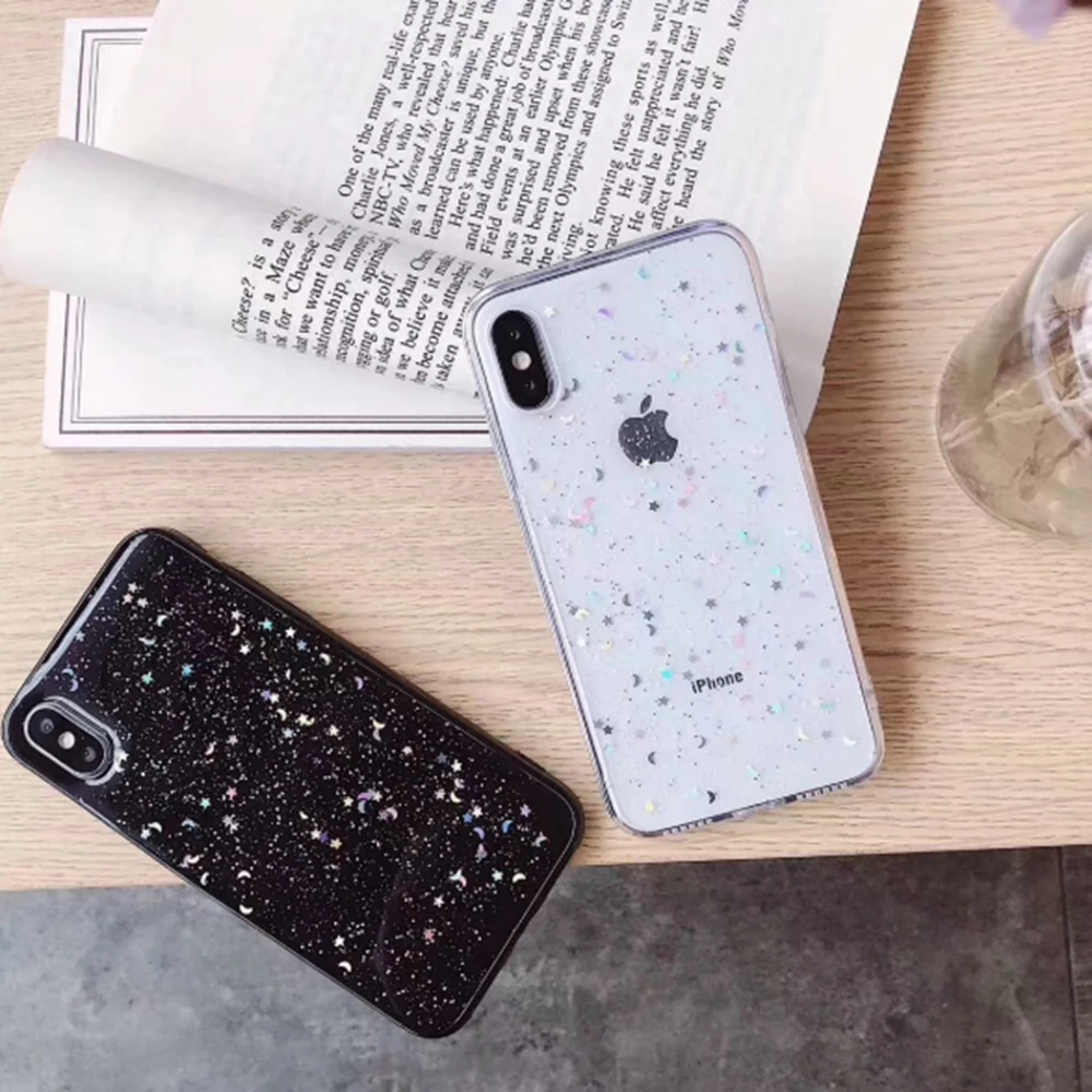 Блестящий чехол для телефона Apple iPhone 11 Pro Xs Max X XR 8 7 6 6s Plus мягкий прозрачный