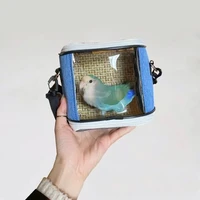 portable tiny bird cage parrot carrier small animals backpack bag for hamster guinea pig travel butterfly cage pet accessories