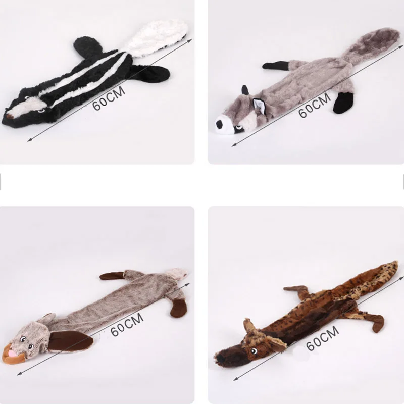 

Cute Dog Toys Stuffed Squeaking Big Pet Toy Plush Raccoon/wolf/rabbit For Dog Cat Chew Squeaky Puppy Toy For Training Supplies
