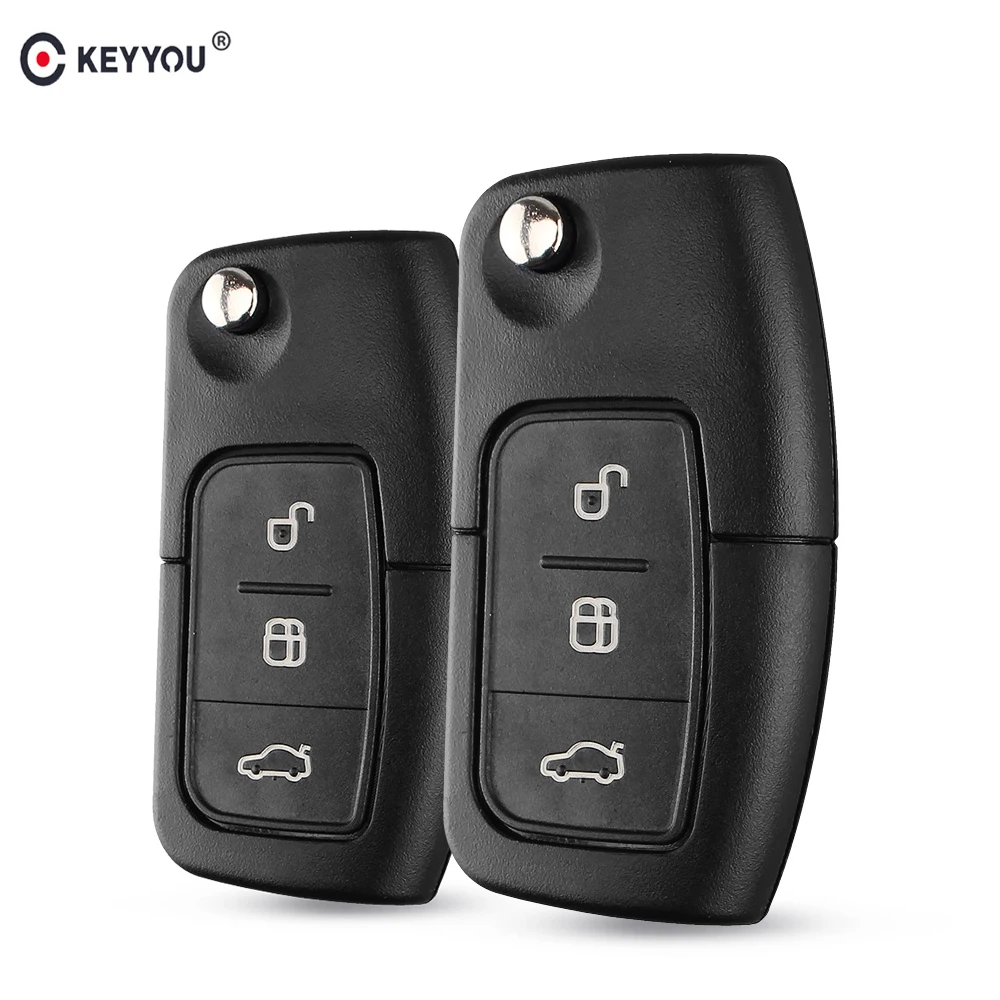 Брелок KEYYOU с 3 кнопками для Ford Fusion Focus Fiesta C Max S Ka Mondeo Galaxy MK3 MK4 MK7 Filp дистанционный