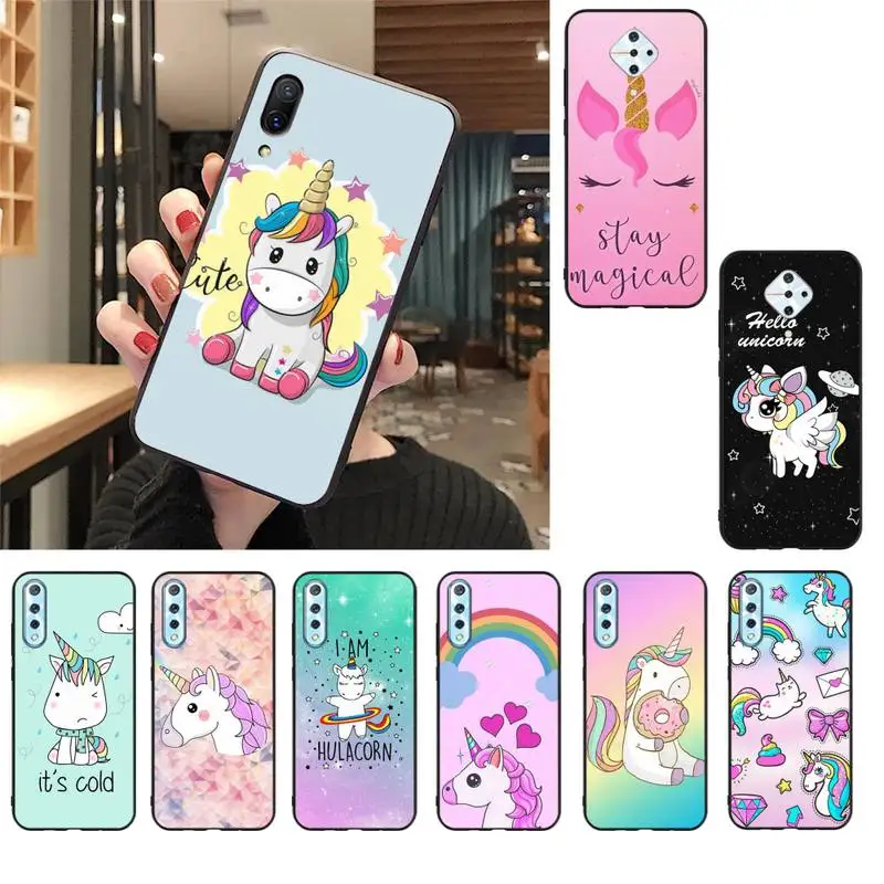 

YNDFCNB Lovely Unicorn Pattern Soft Rubber Phone Cover For Vivo V17 Neo Y91C Y11 Y19 Y17 Y15 U1 U3 V11i IQOO V11 V15 Pro V17