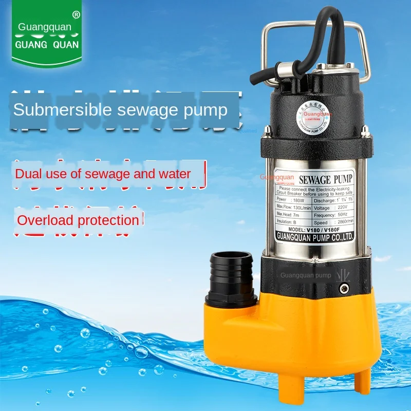 

Submersible pump sewage pump non clogging pump 380V agricultural household 220V small sewage pump