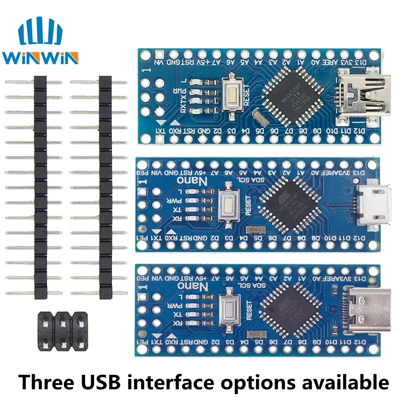 Мини/Type-C/Micro USB Nano 3,0 с Загрузчиком совместимый контроллер Nano для arduino CH340 USB драйвер 16 МГц ATMEGA328P