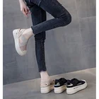 Сандалии женские на толстой подошве, дышащие босоножки в Корейском стиле, маленький размер, белые