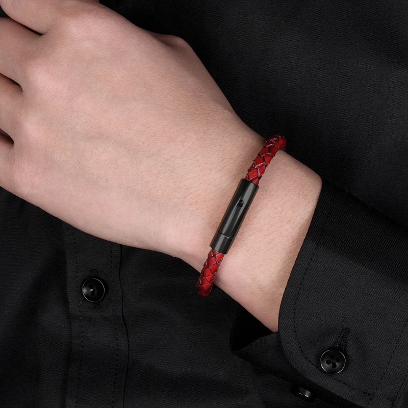 Лидер продаж модные мужские браслеты MOZO с подвесками красная веревка из