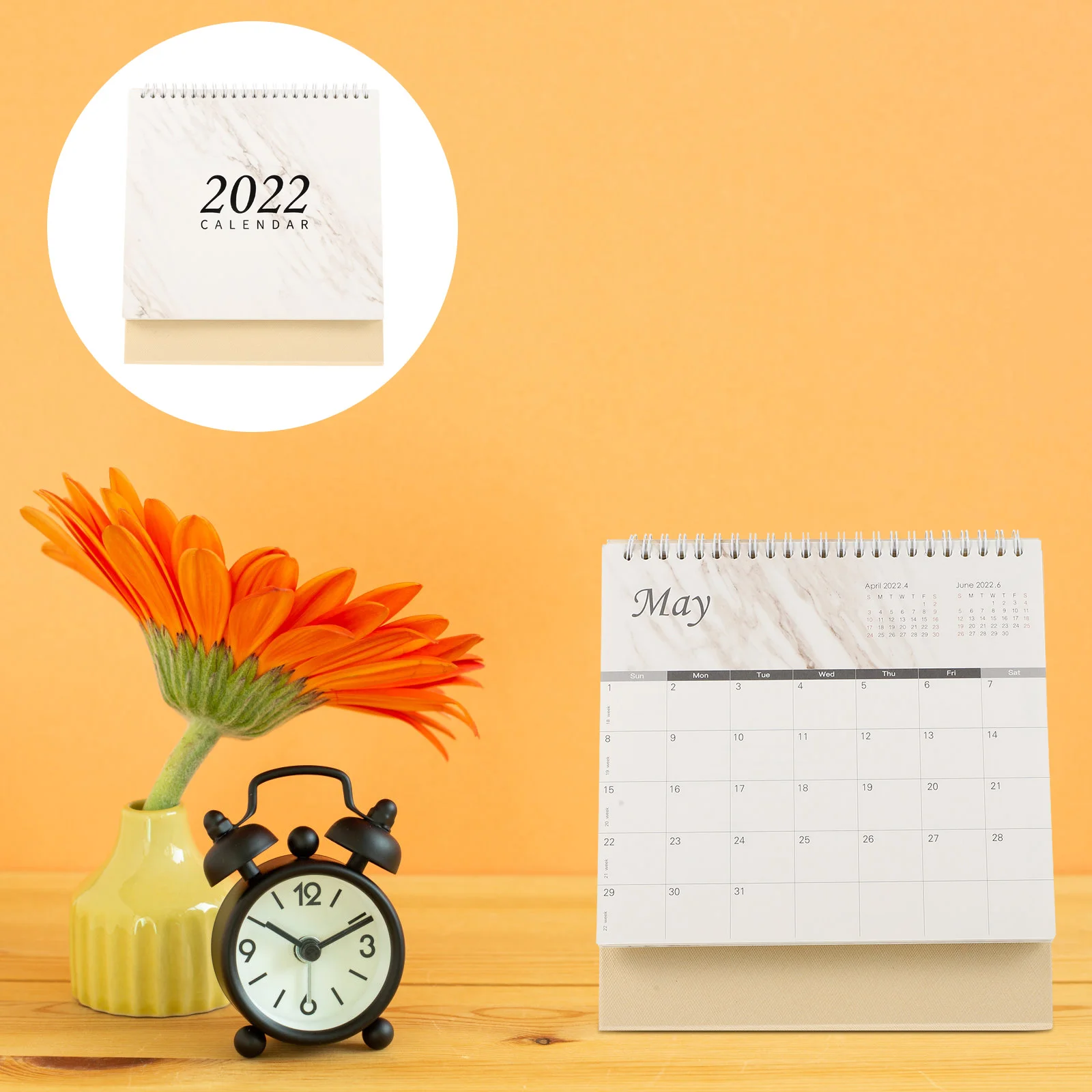 

1Pc Creative 2022 Tabletop Calendar Decorative Paper Calendar (Assorted Color)