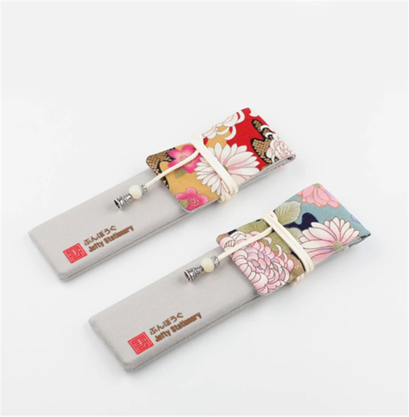 Ручная работа цветочный принт чехол в японском стиле для ручек пенал портативный