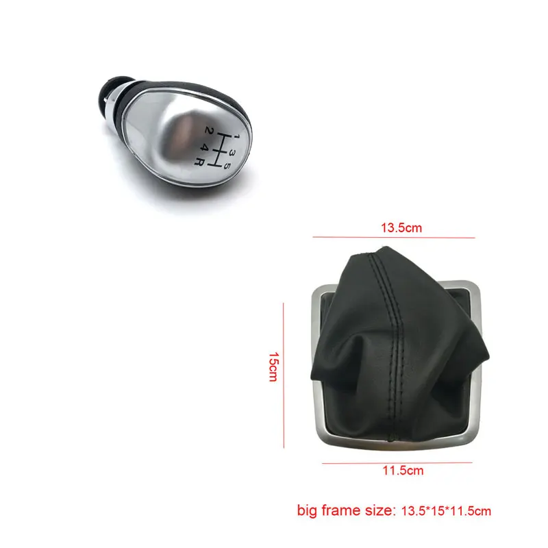 silver 5speed big Из искусственной кожи, автомобильные воротники переключения передач, Ручное переключение передач для Ford Focus 2 MK2 FL MK3 MK4 MK7 KUGA GALAXY FIESTA - Название цвета: silver 5speed big