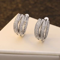 new fashion 925 silver temperament multi layer retro earrings with zircon personalized earrings for women fine jewelry wholesale