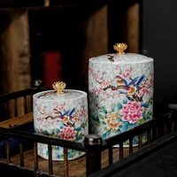 colorful ceramic tea caddies large handmade porcelain coffee sugar storage jars tea caddies home theedoos household products 50