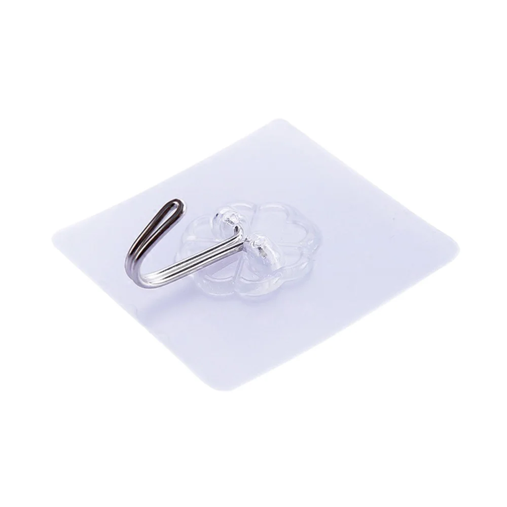 

8 Pcs Wall Hooks Transparent Reusable Seamless Hooks Waterproof Self Adhesive Hooks for Home Bathroom Kitchen (Random Style)