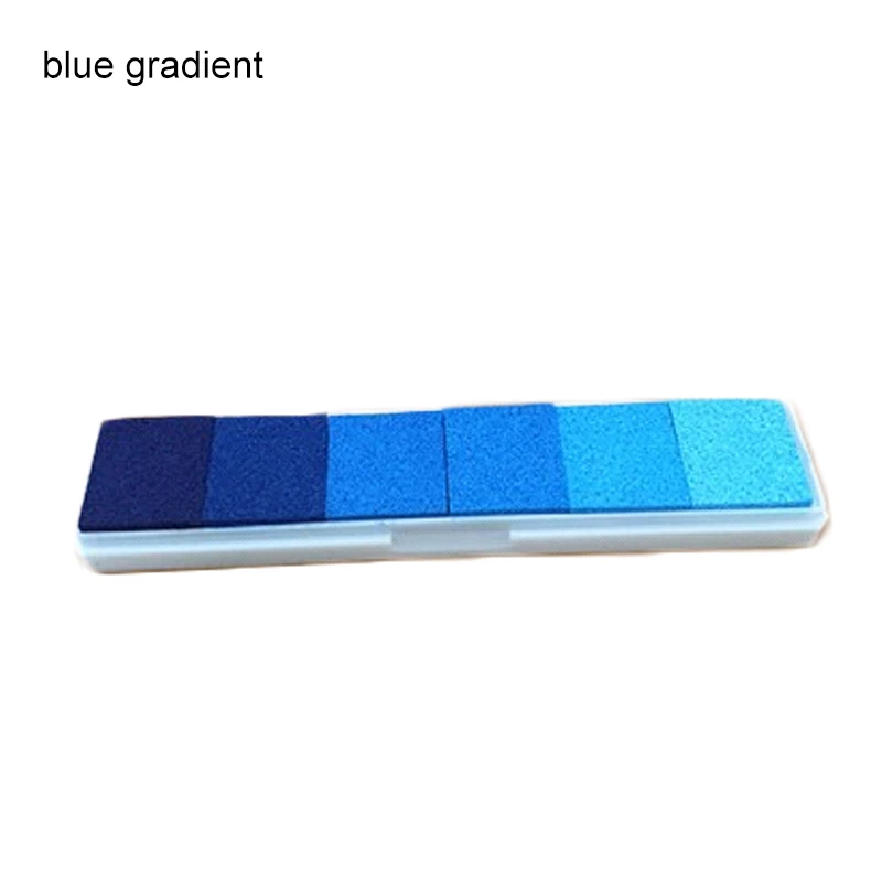blue gradient Чернильный коврик Сделай Сам Скрапбукинг на масляной основе отпечаток пальца резиновый штамп нетоксичный старинные ремесла градиентный цвет офисные аксессуары - Цвет: blue gradient
