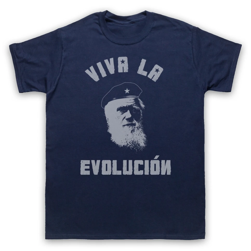Забавная футболка Charles Darwin Viva La Evolucion evolation Мужская с принтом для девочек и