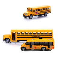 21cm simulation alloy school bus model 164 pull back diecast toys vehicle collectible toy car for children boy educational y074