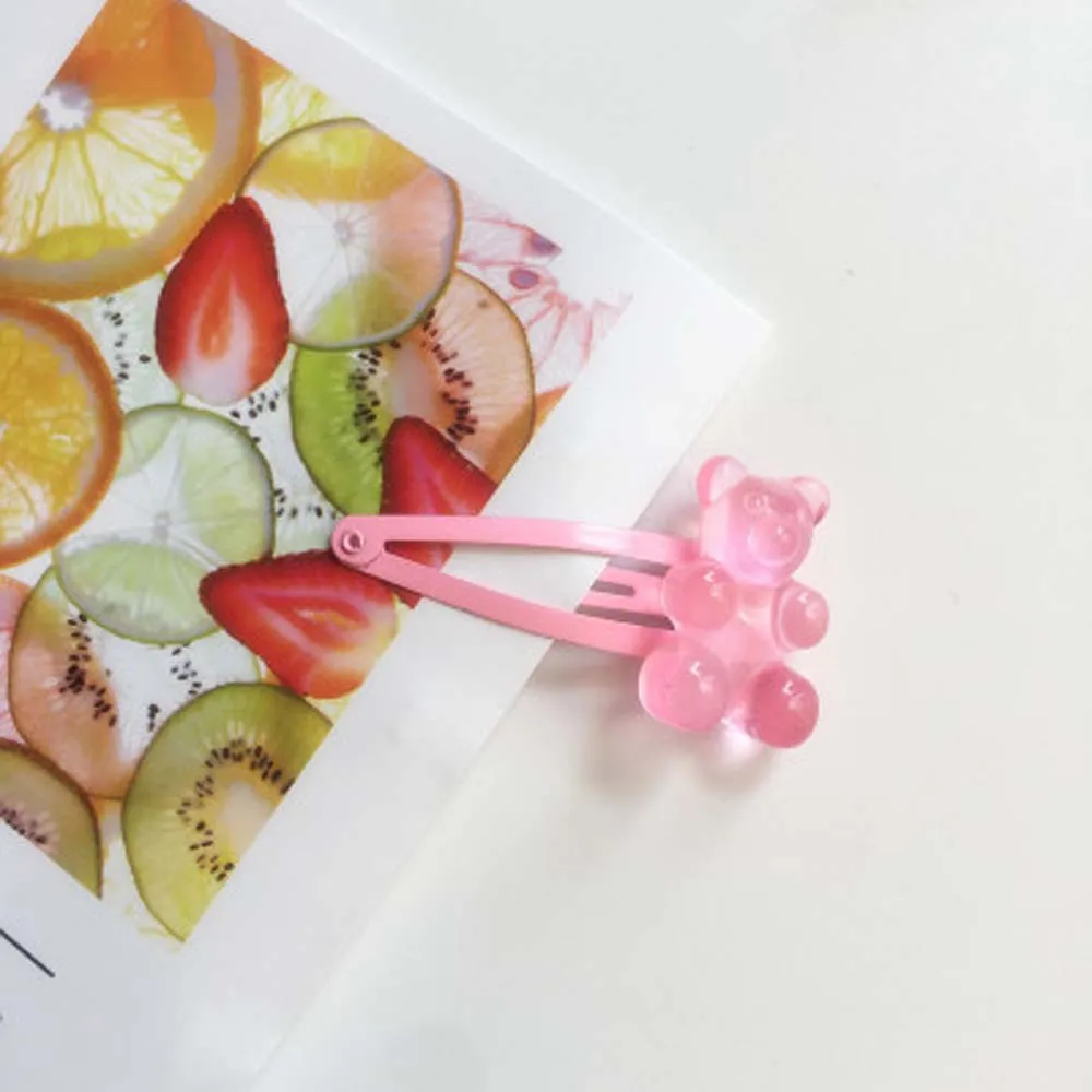 1 шт. шпильки для волос с героями мультфильмов медведь карамельные цвета в