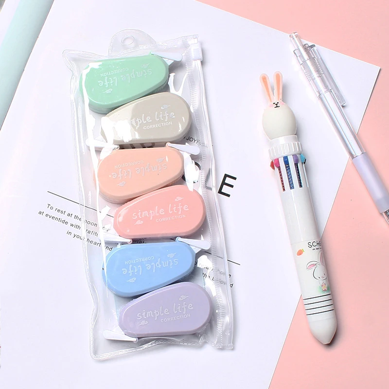 6 шт./компл. набор милых мини корректирующих лент Morandi цветная Корректирующая