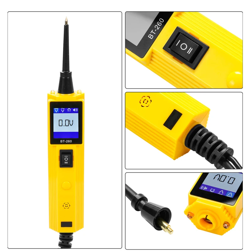 

Car Circuit Tester Car Circuit Electrical System Tester Maintenance Lamp LCD Display Multiple Language Options