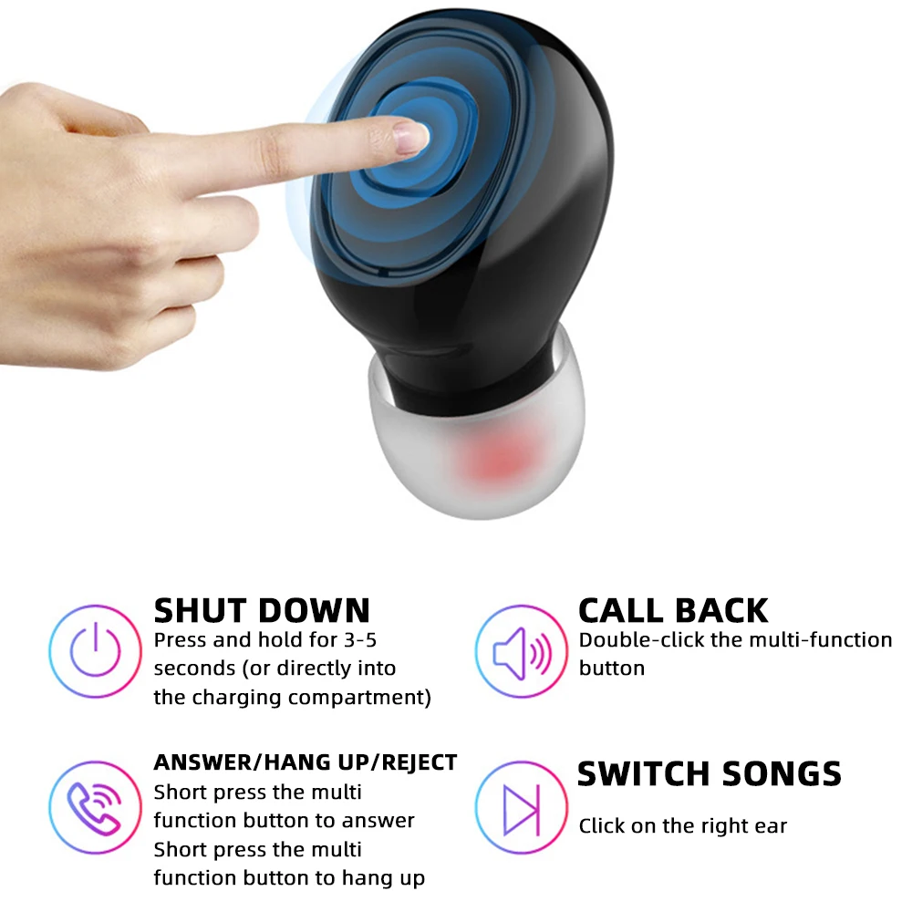 FDBRO наушники-вкладыши TWS Bluetooth 5 0 Беспроводной наушники гарнитура