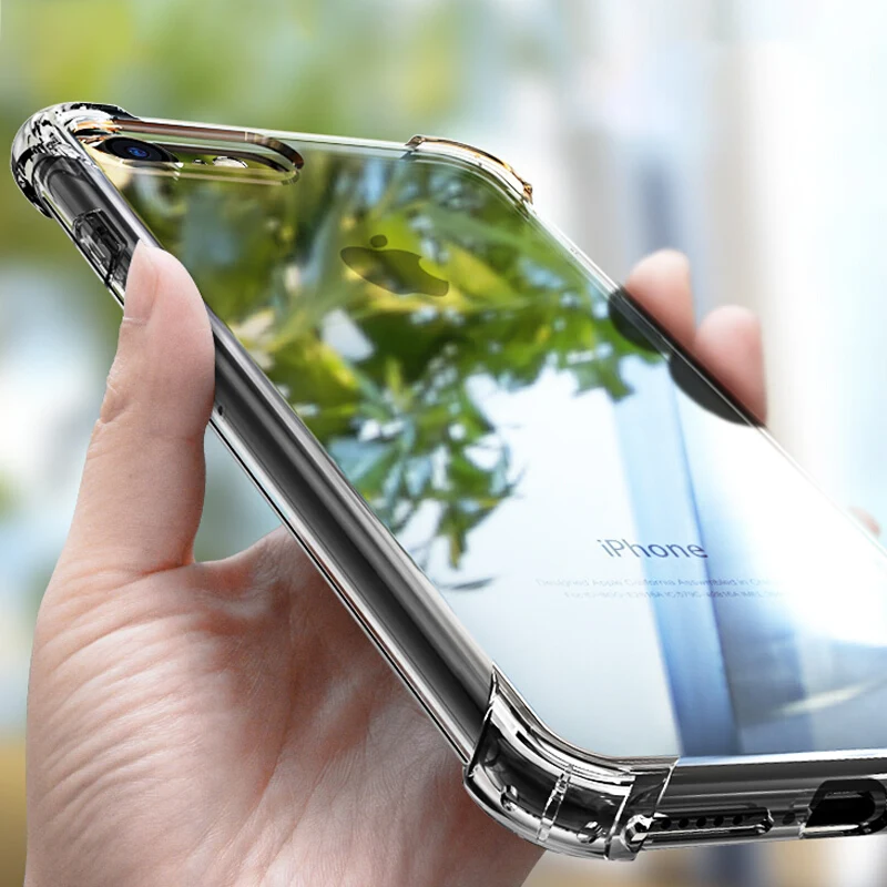 Luxury Transparent Shockproof Silicone Case For iPhone 11 X Xr Xs Max Case 13 12 11 Pro Max 8 7 6s Plus Case Silicone Back Cover