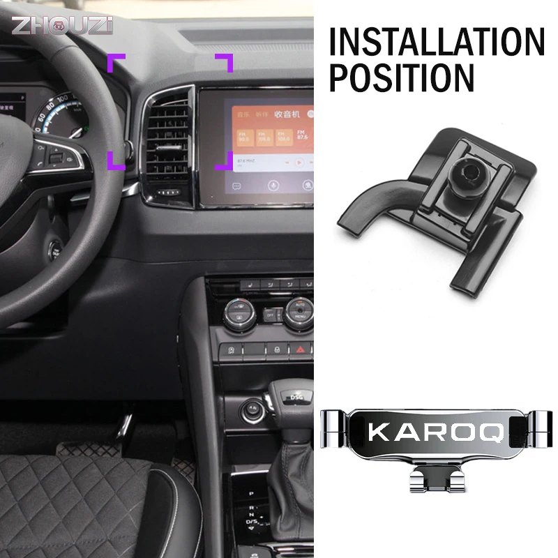 car mobile phone holder for skoda karoq 2020 air vent mounts gps support stand gravity navigation bracket clip car accessories free global shipping