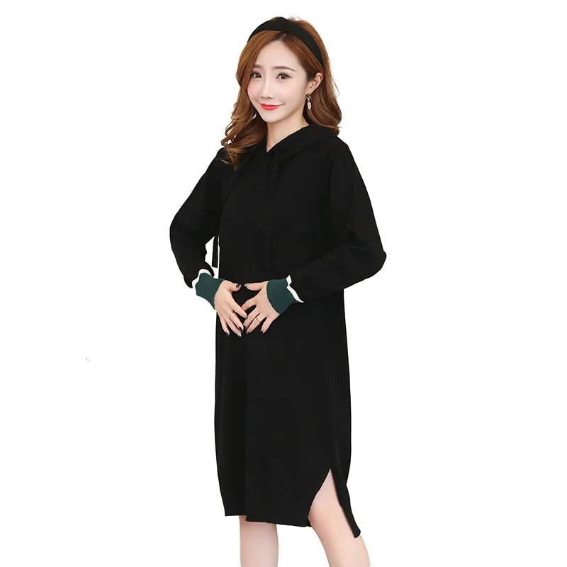 Повседневное свободное платье для кормления осень Толстовки с капюшоном и