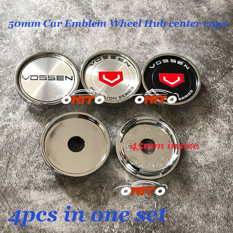 

Good quality 4PCS/SET 50mm Car Emblem Rims wheels hub caps For Vossen logo badge label covers Auto accessories