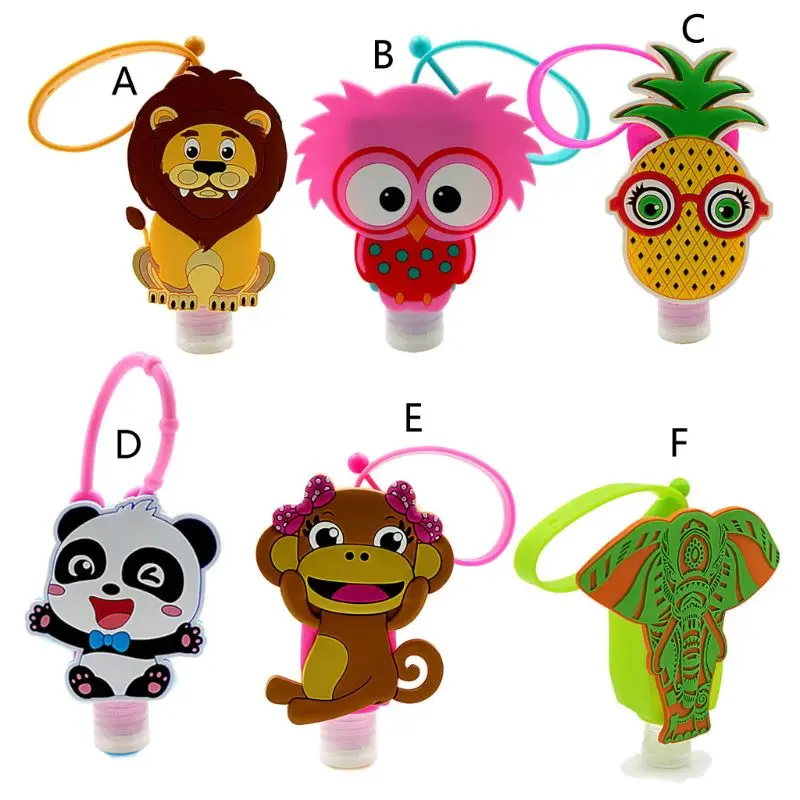 

Cute Kids 30ml Empty Travel Bottle Hand Sanitizer Holder with Silicone Case Leak Proof Refillable Portable Containers