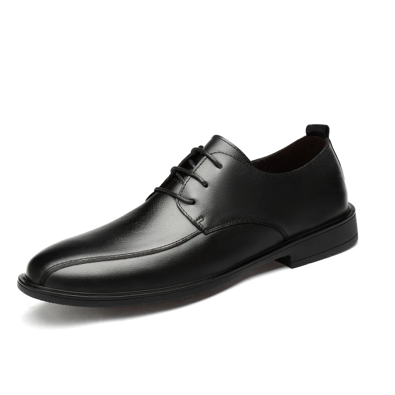 

Мужская повседневная обувь, деловая черная обувь на плоской подошве, Мужские модельные туфли, удобная официальная обувь на шнуровке, кожаны...