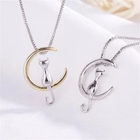 jewelry necklace box chain fashion cute animal gold color for women pendant metal wedding zinc alloy unisex gift cat